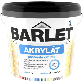 BARLET akrylát pastovitá omítka zrnitá, 25 kg