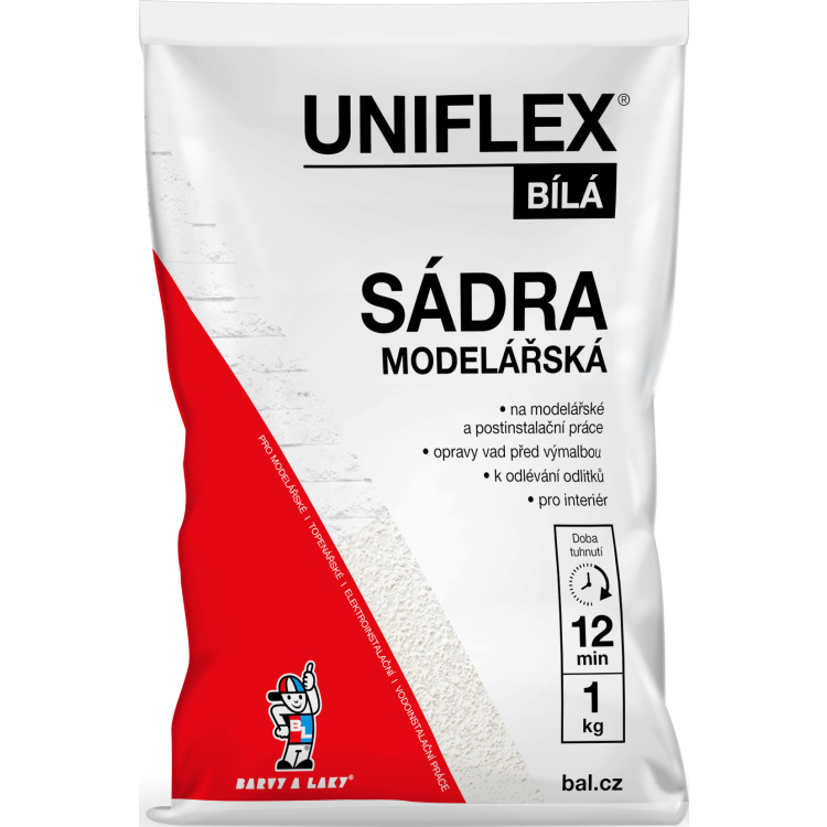 UNIFLEX sadra biela, modelárska, 1 kg
