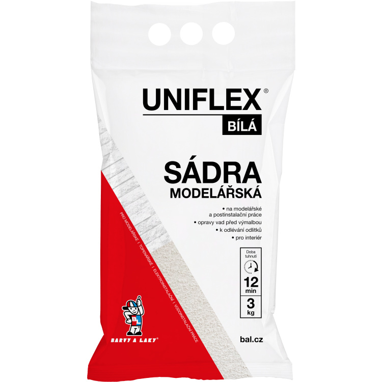 Uniflex sadra biela, modelárska, 3 kg