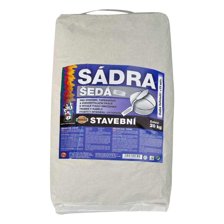 Uniflex sadra šedá, stavebná, 20 kg