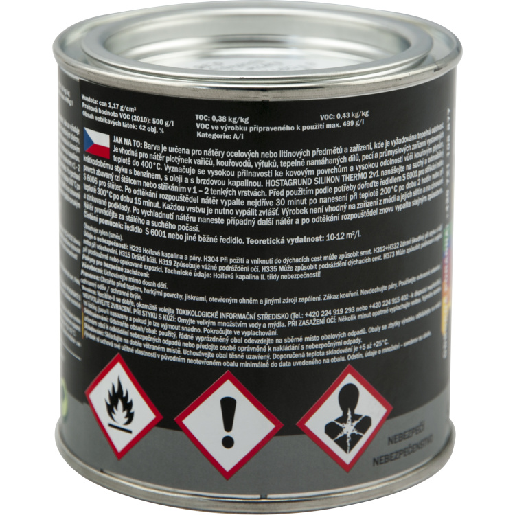 Hostagrund K2020 Silikon Thermo 2v1 barva na kov do 400 °C, černá, 350 g