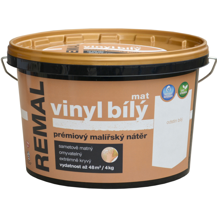 REMAL VINYL BIELY MAT umývateľná farba na stenu